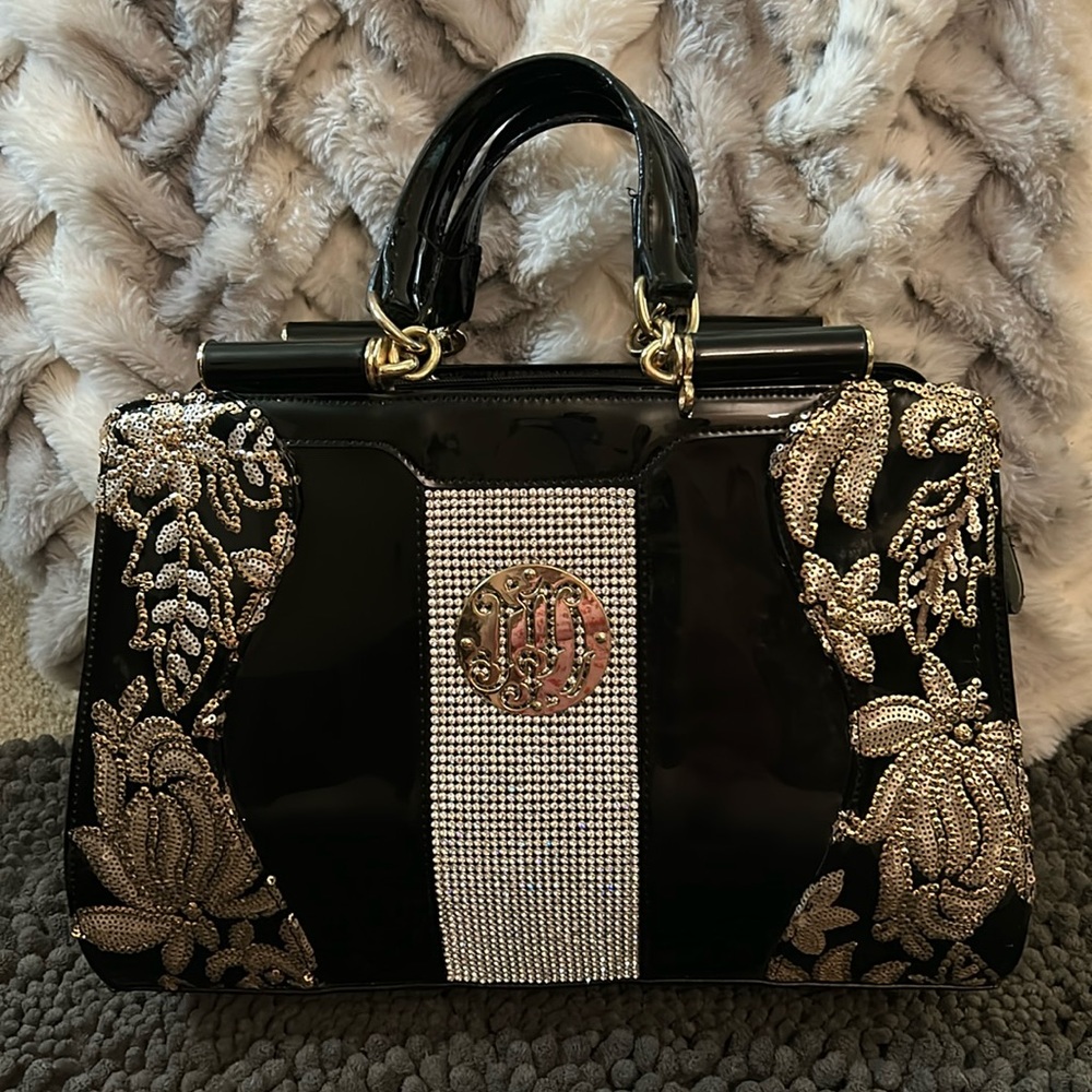 Julia and Michael Embellished Patten Leather Look Purse